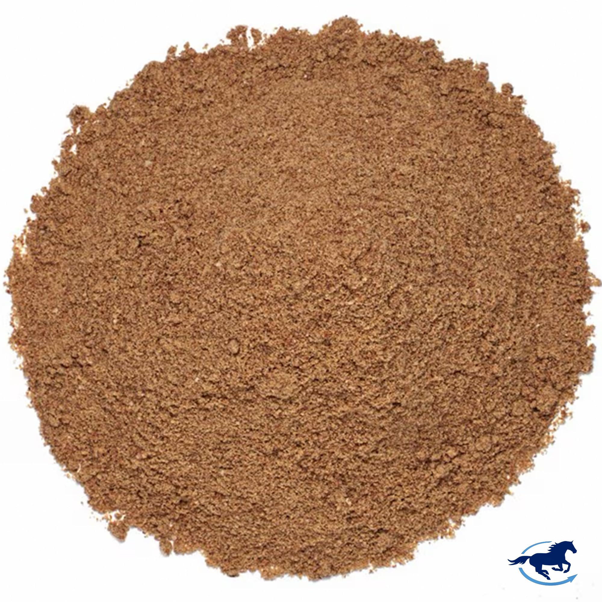 SmartEquine Smart & Simple Flax powder being poured into feed.