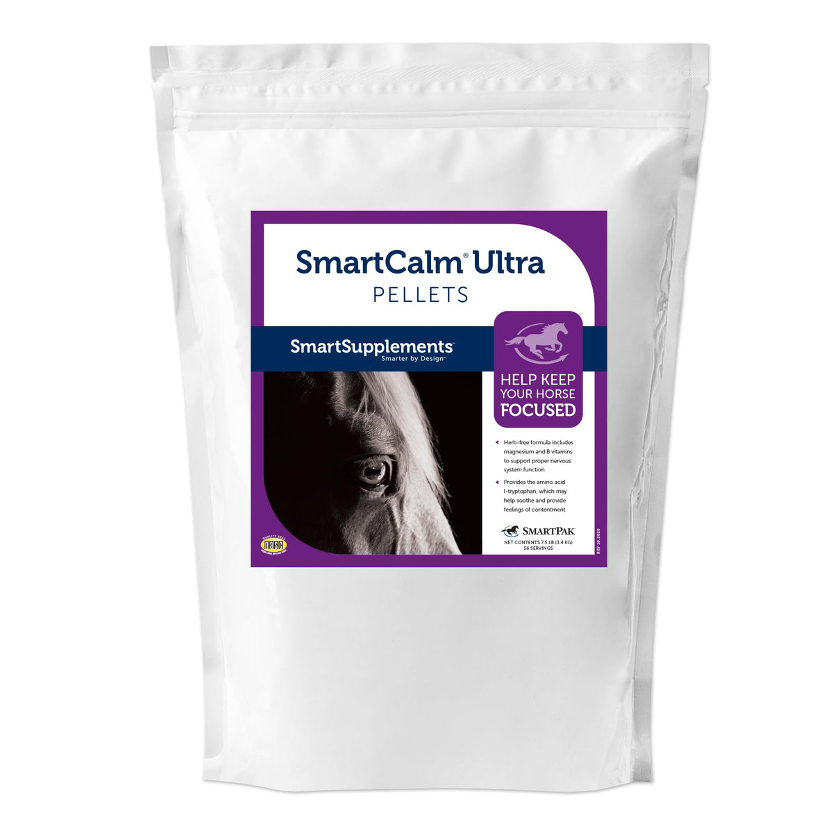 SmartEquine SmartCalm Ultra bag front showcases calm-support formulation.