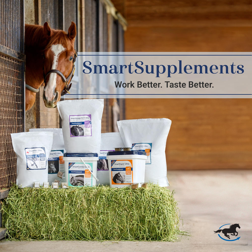 SmartEquine SmartCalm Ultra serving scoop included for precise dosing.