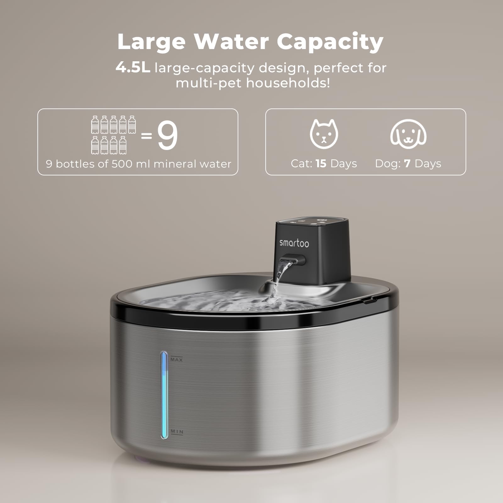 Smartoo stainless steel body is dishwasher-safe for quick cleaning