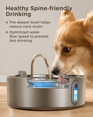 Smartoo ultra-quiet pump keeps water flow smooth without disturbing you or your pet.