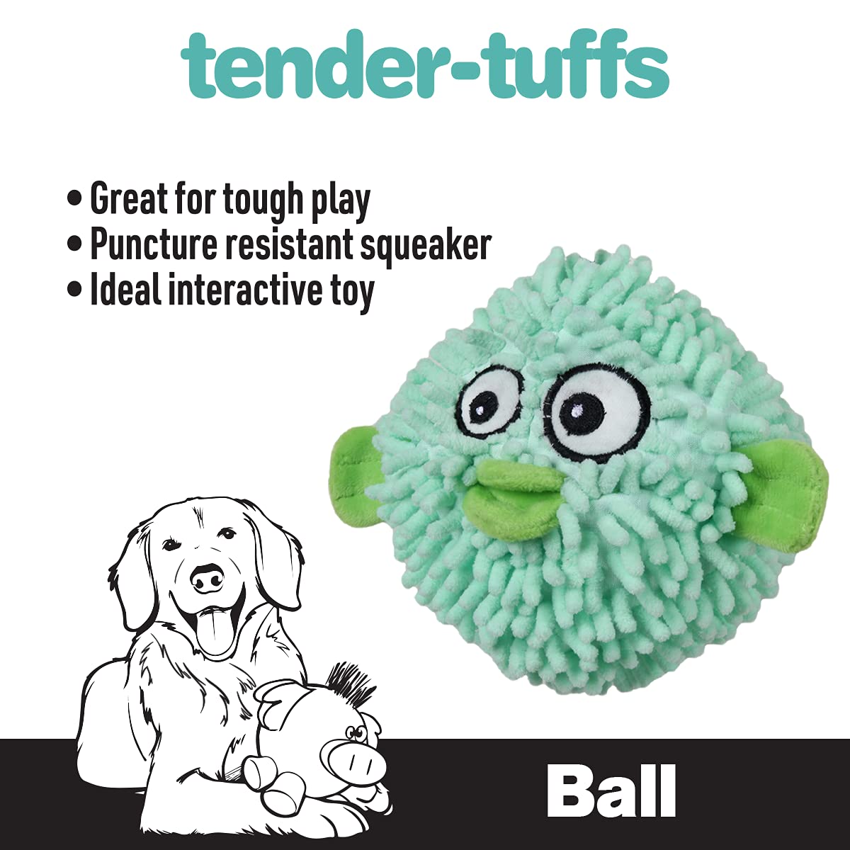 SmartPetLove Snuggle Puppy Tender-Tuffs Ball soft plush ball offers cozy chew sessions