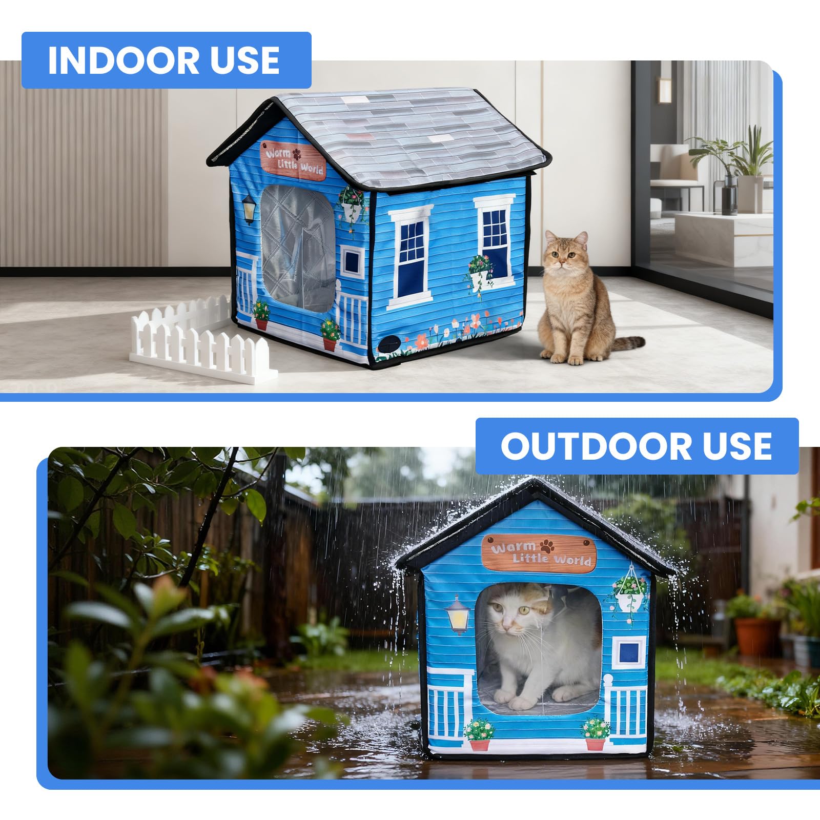 SmartTail cat house folded for compact storage