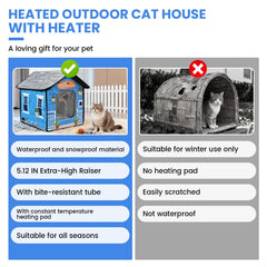 SmartTail cat house interior with removable heating pad for even warmth