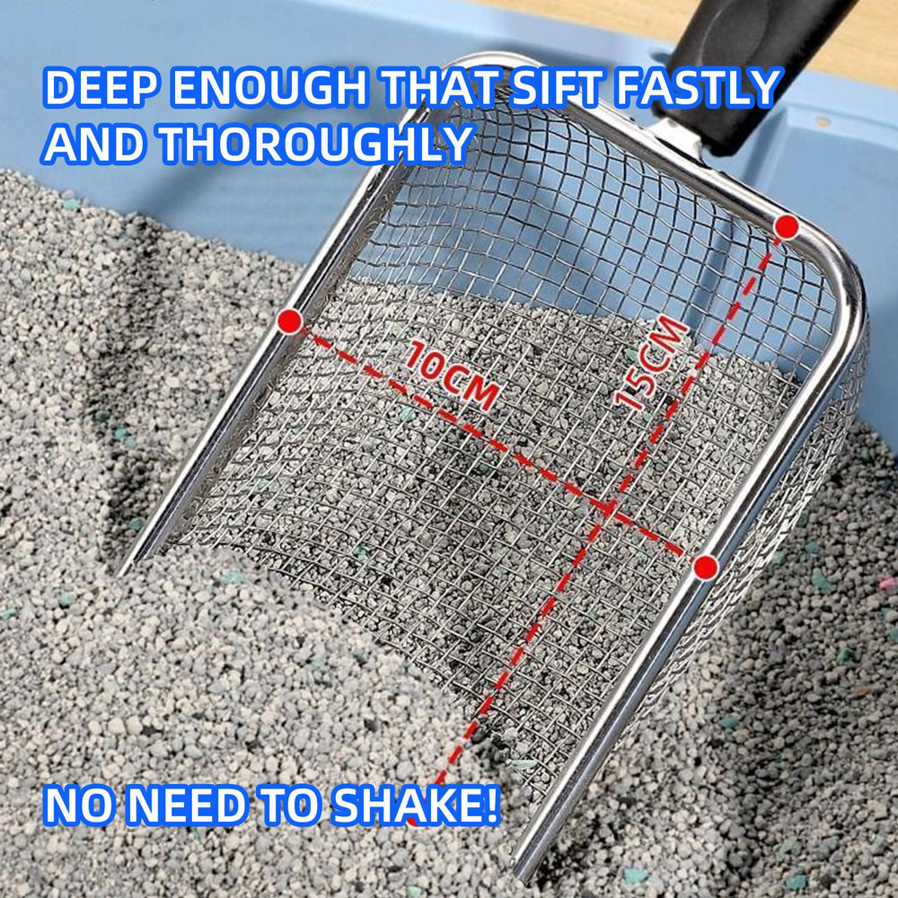 SmartTail easy-cleaning action shows non-stick surface after litter removal