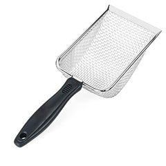 SmartTail cat litter scoop stainless steel close-up shows sturdy construction for daily scooping
