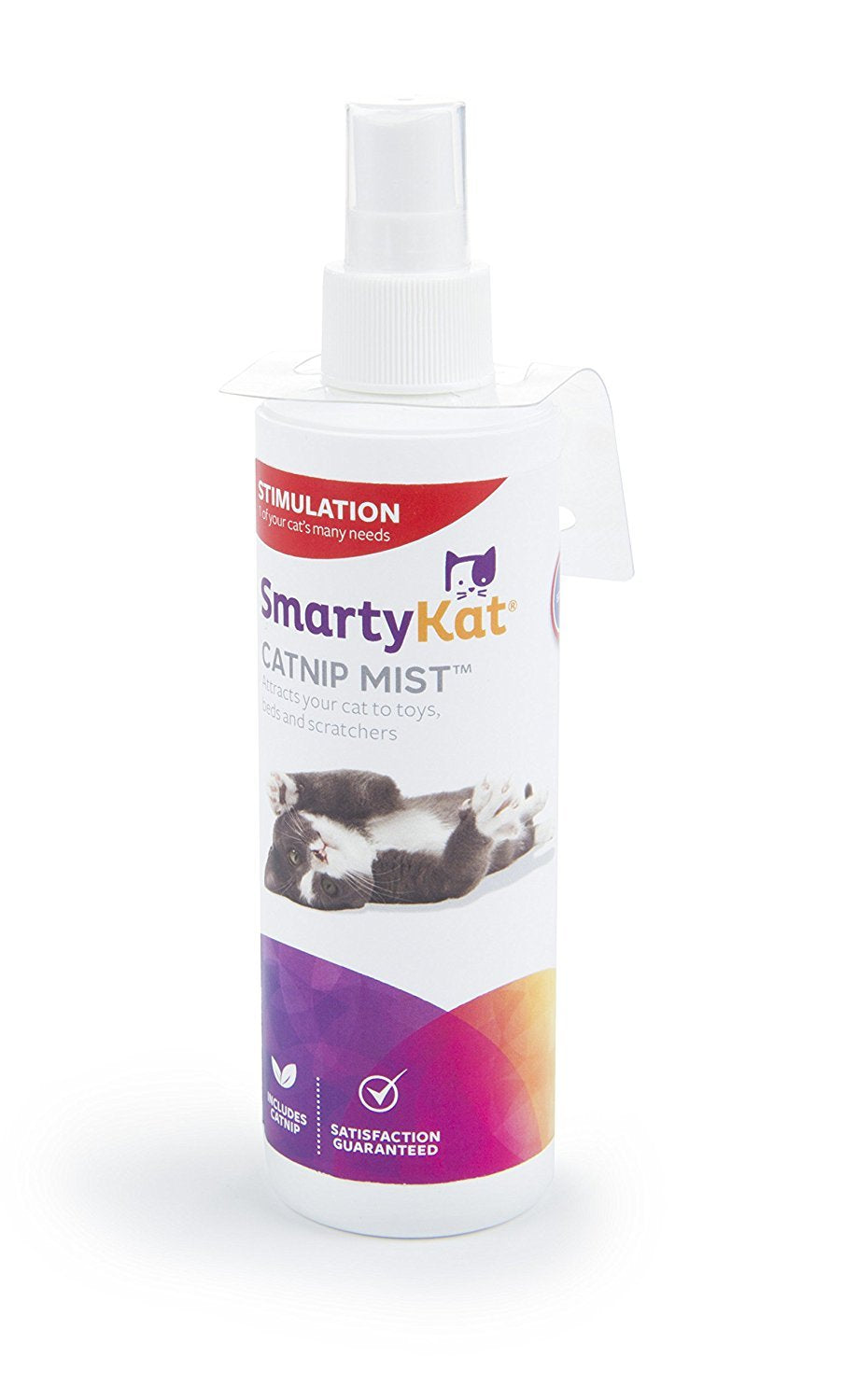 SmartyKat Catnip Mist bottle front view for scenting toys and posts