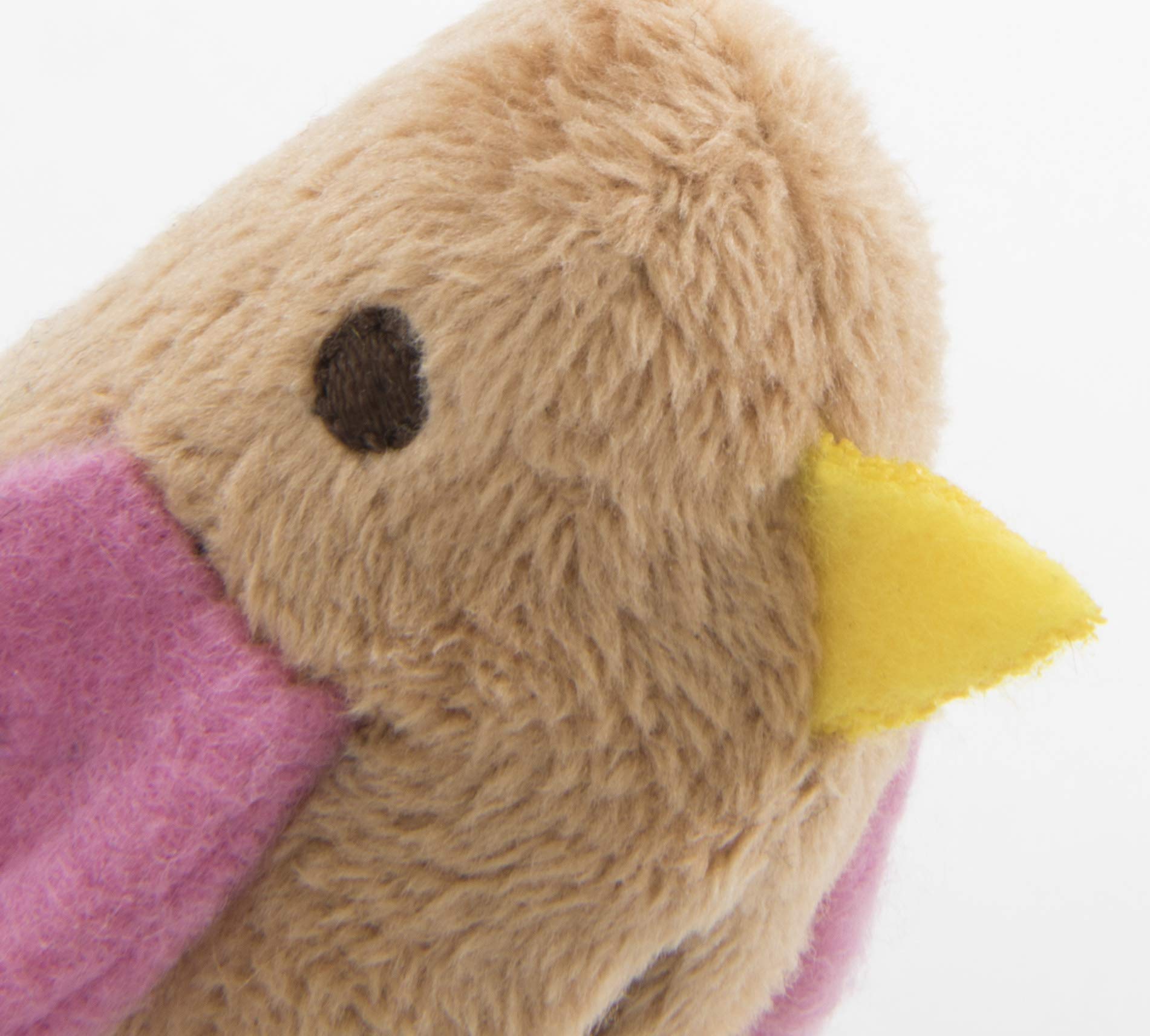 SmartyKat Chickadee Chirp real prey feel with multi-textured plush and felt.