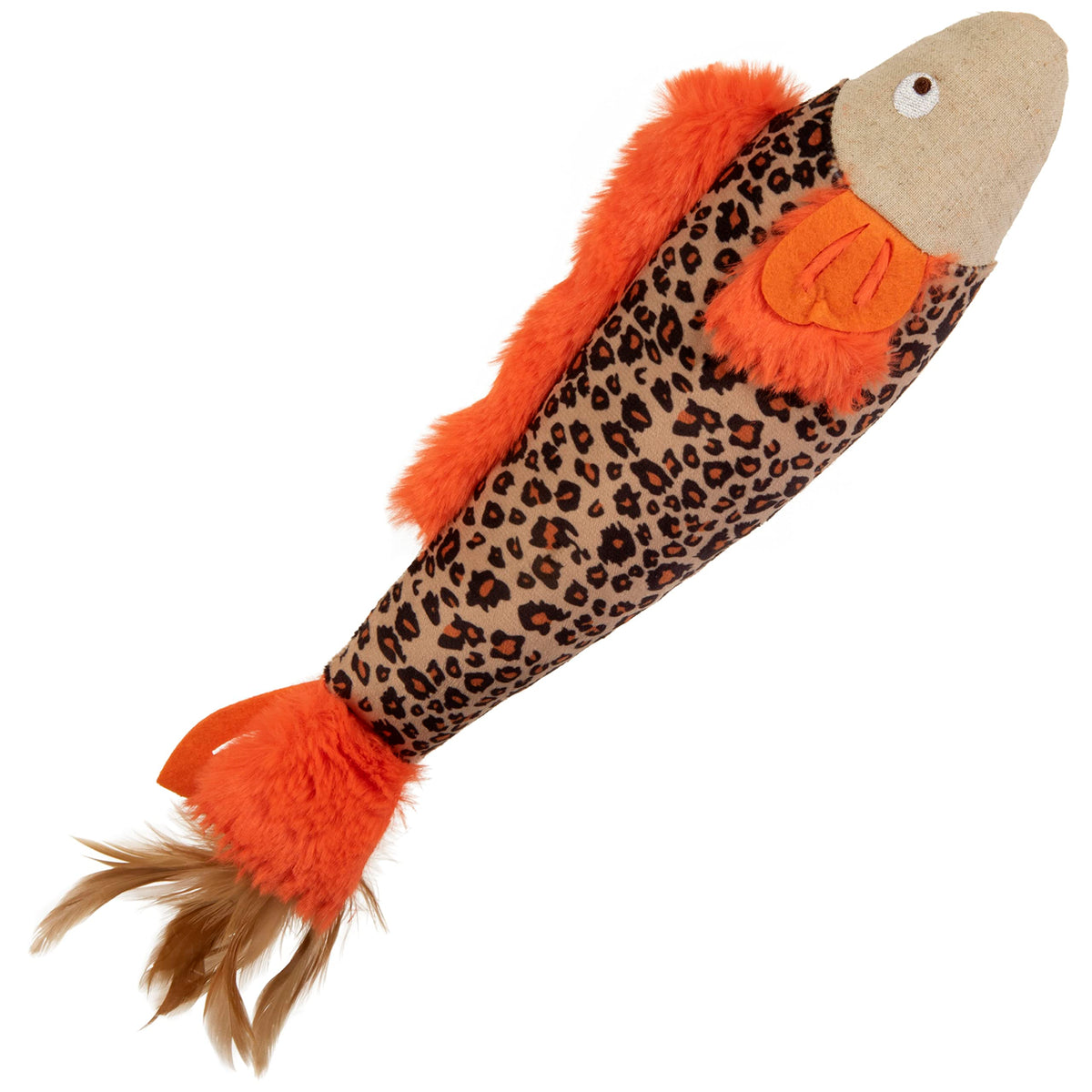SmartyKat Instincts HappyNip Fin Frenzy close-up crinkle plush for active play.