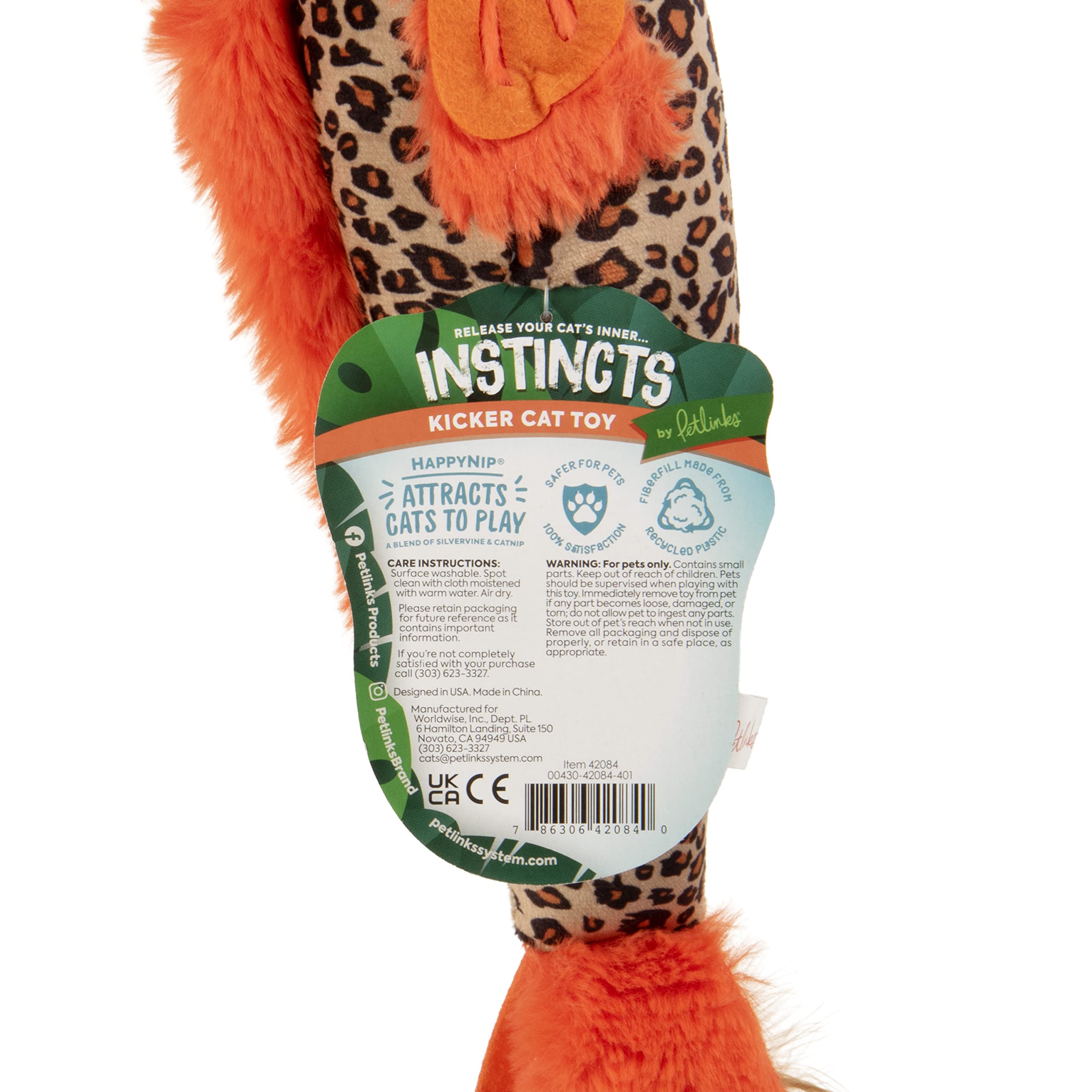SmartyKat Instincts HappyNip Fin Frenzy feathers and faux fur for hunting-like play.