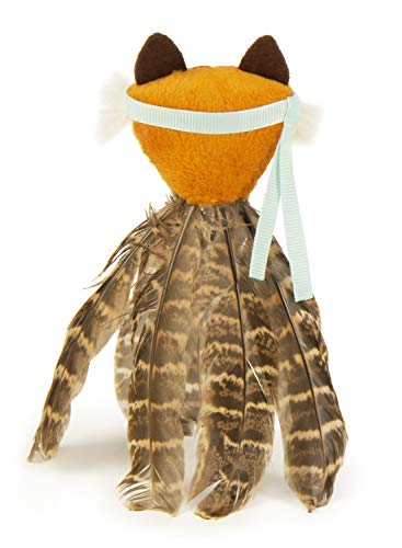 SmartyKat Toss-A-Fox feather toy brown in-flight captures prey-like motion for engaging play.
