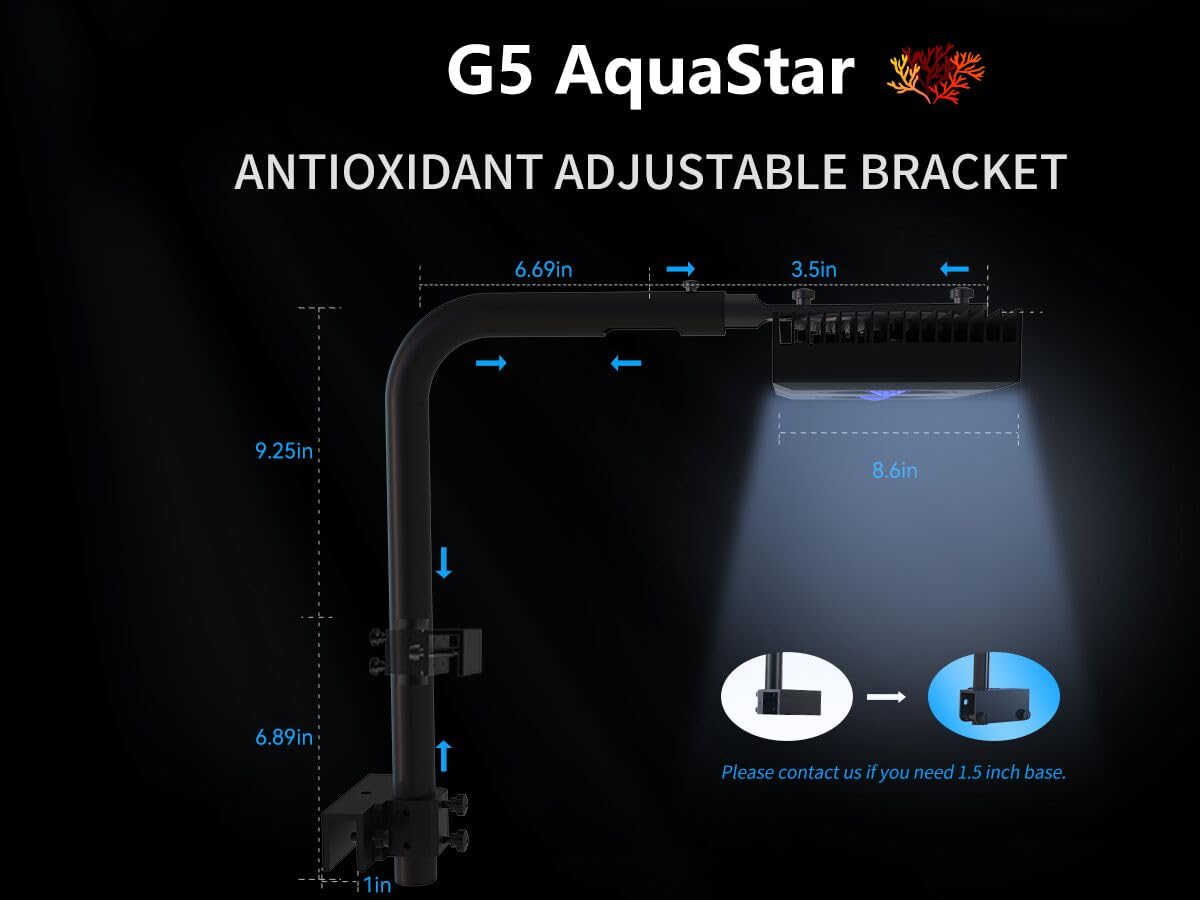 SMATFARM quiet heat-dissipation fans keep the reef light cool.