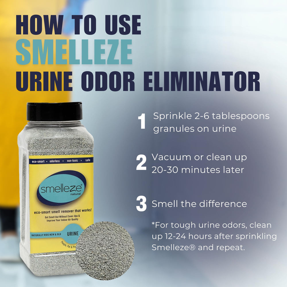 SMELLEZE granules in a bowl for indoor and outdoor odor control