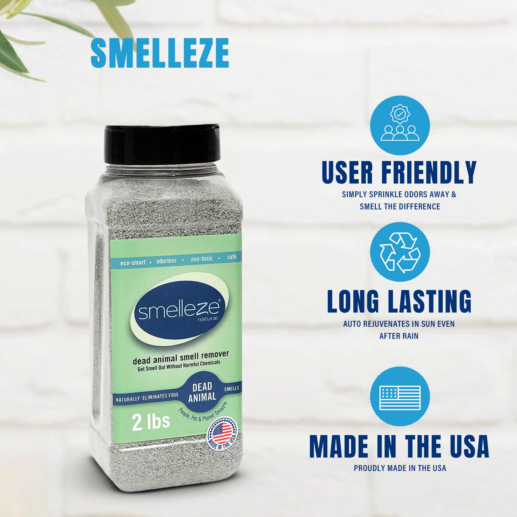 SMELLEZE usa-made-label proudly manufactured in the USA since 2010.
