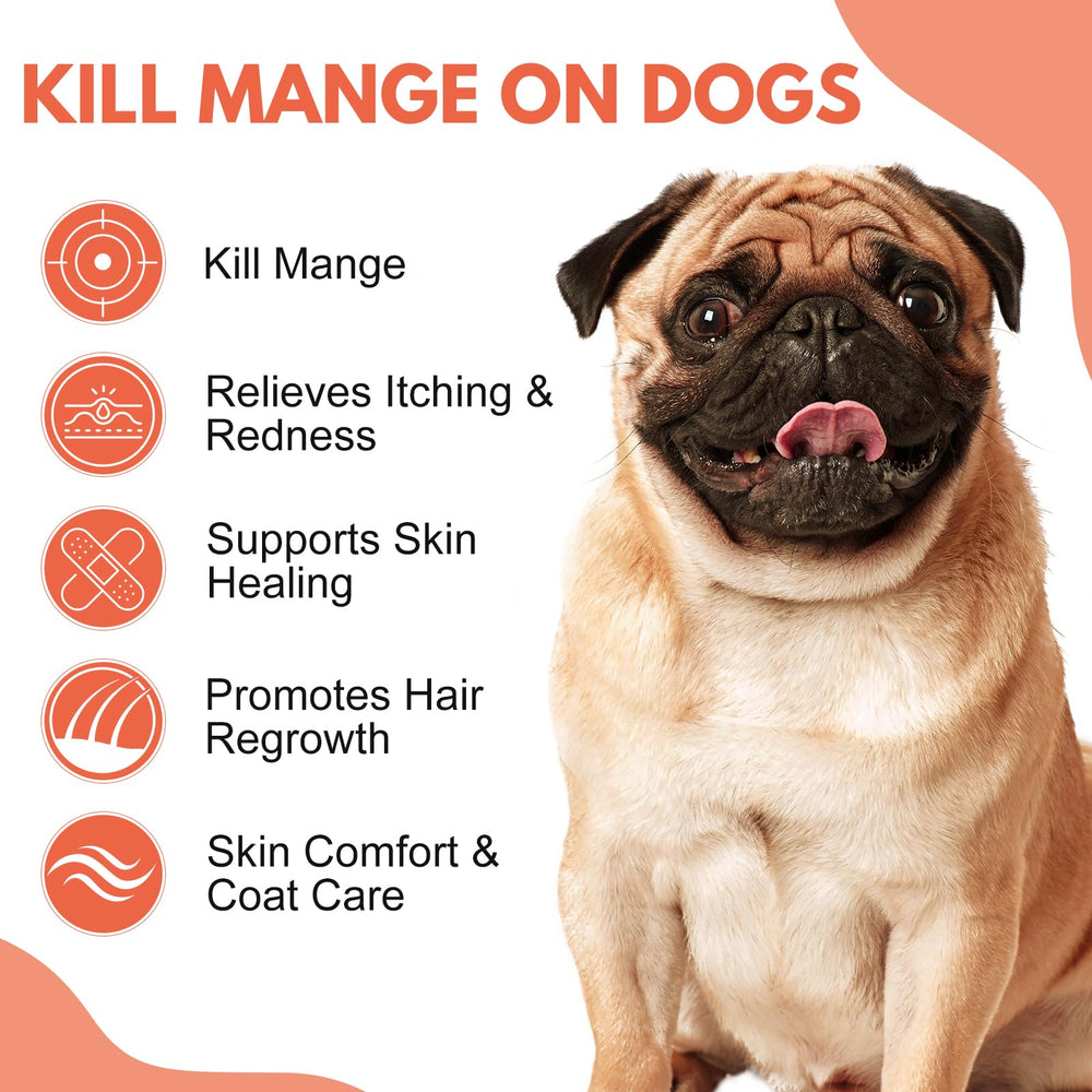 Smellingsalts dog mange tablets in use soothe itching and calm inflammation.