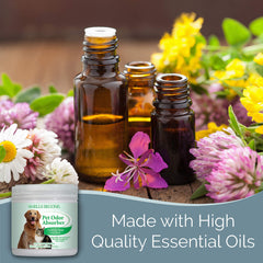 SMELLS BEGONE gel jar closeup essential oils highlights natural fragrance and odor absorption