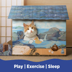 SMILE PAWS large sturdy cat furniture condo reveals spacious, durable space for active cats.