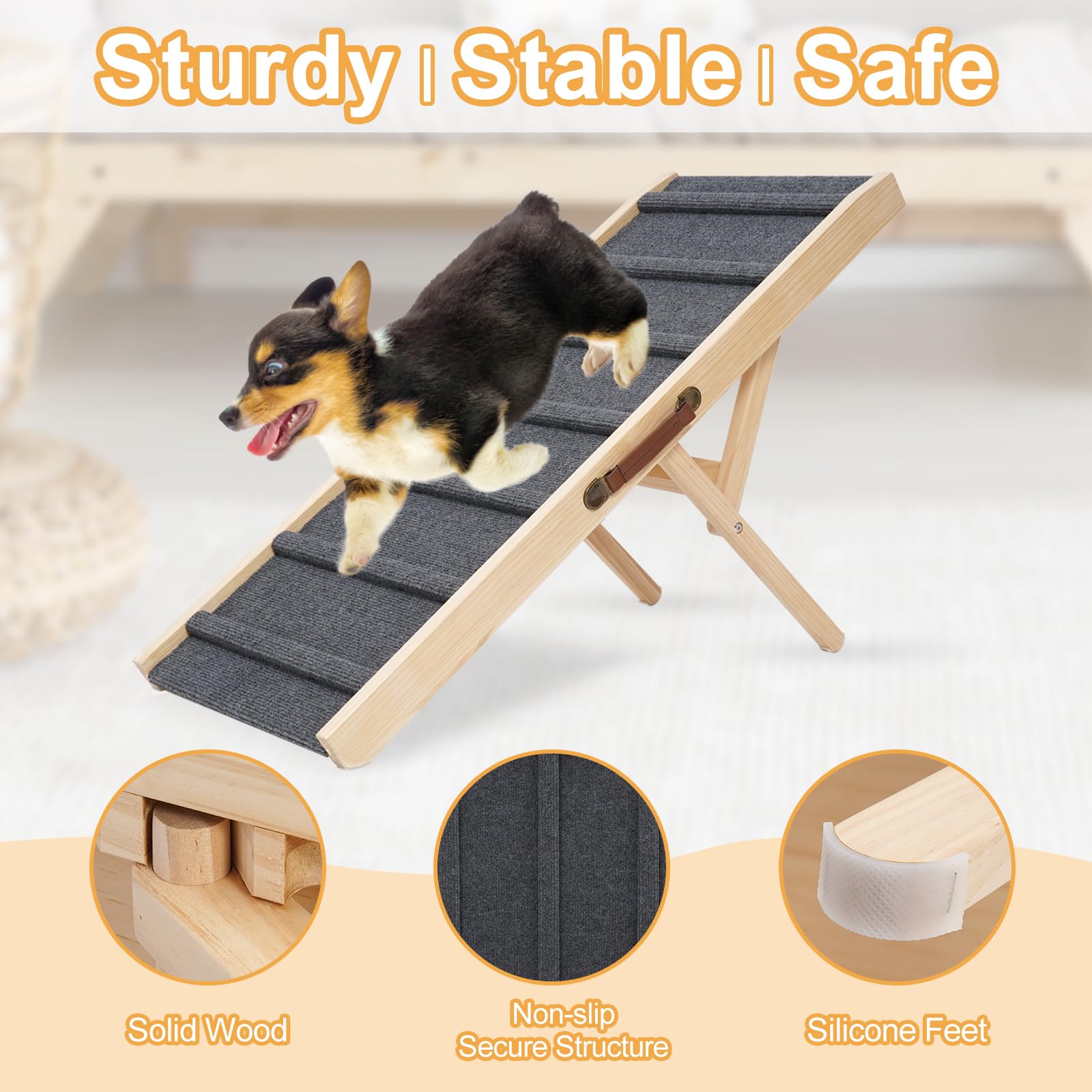 Smilebaby large dog pet ramp bed access enabling easy climbs.