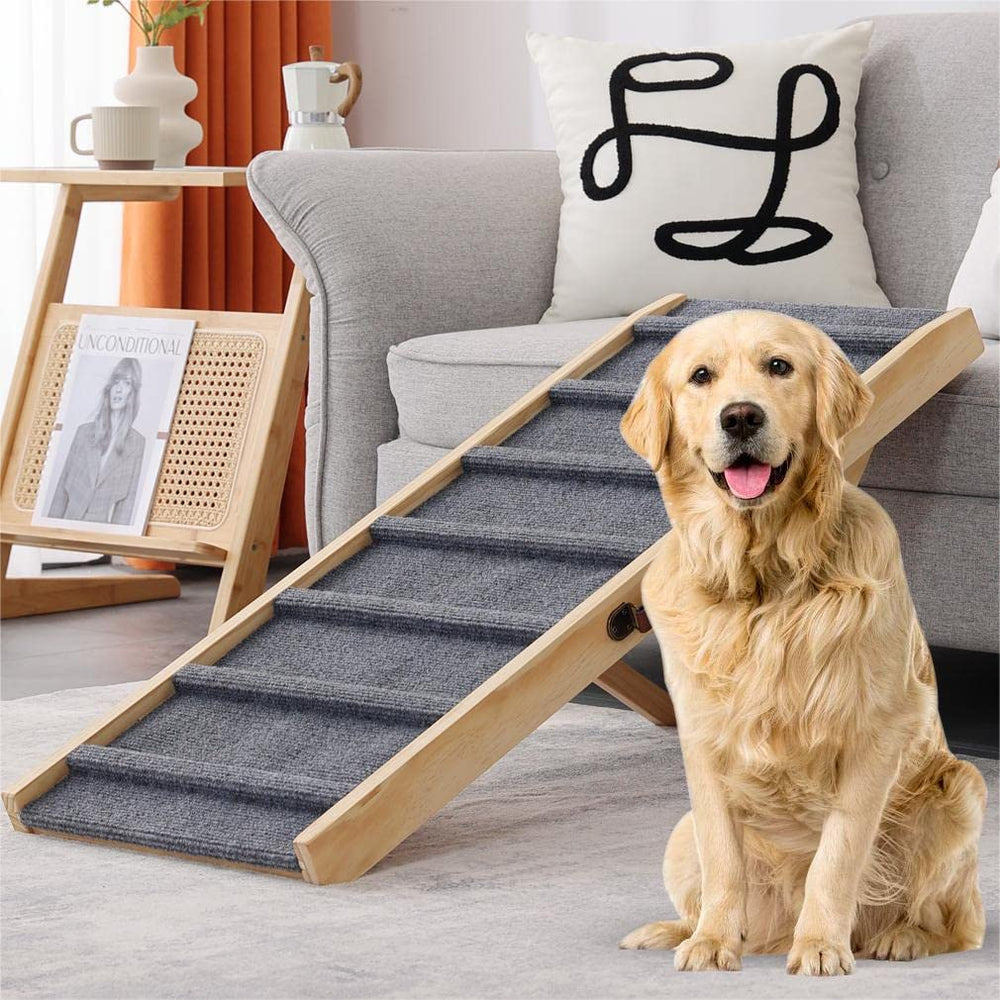 Smilebaby large dog pet ramp bottom surface highlighting wide, sturdy footing.