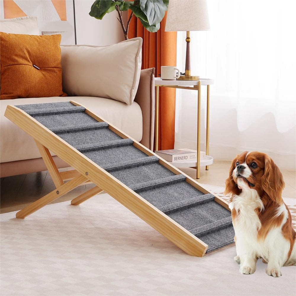 Smilebaby large dog pet ramp unfolded with adjustable height for various heights.
