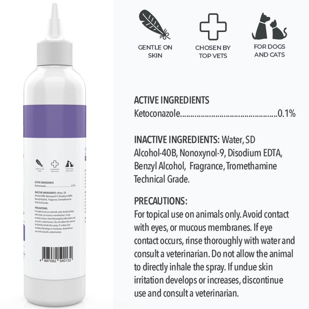 Smiling Paws Pets bottle label closeup showcases product branding and directions