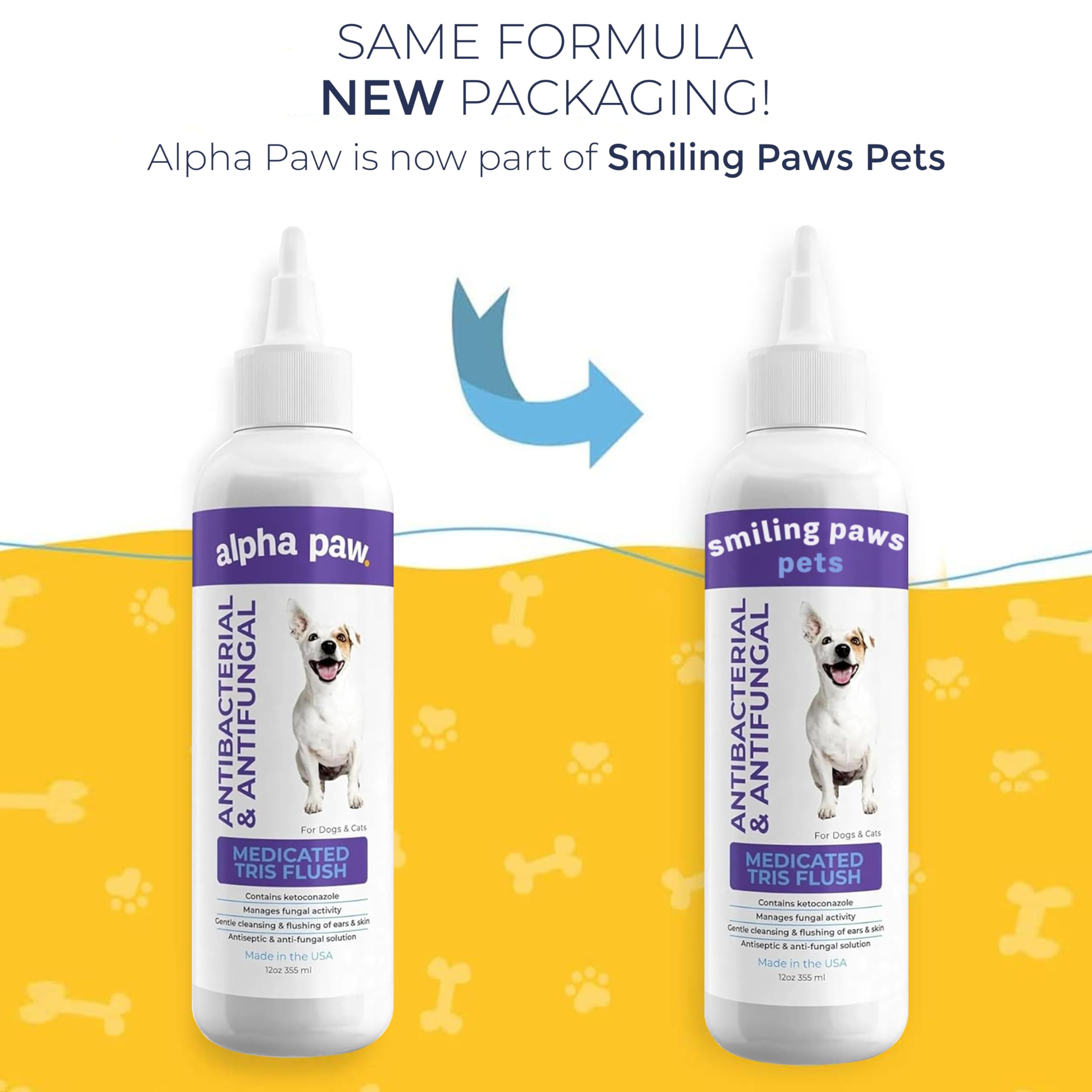 Smiling Paws Pets ear cleaner dog application demonstrates quick, at-home ear cleaning