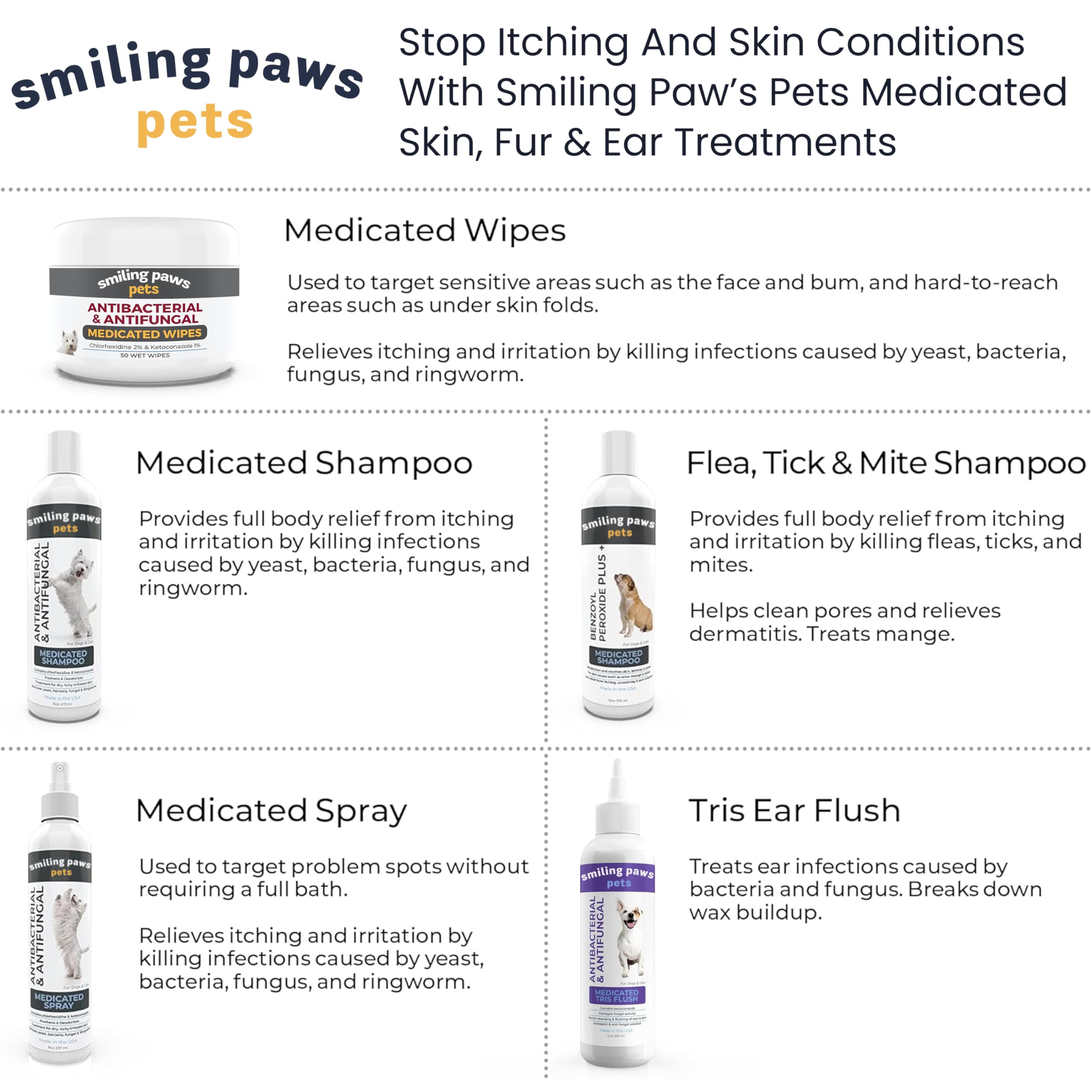 Smiling Paws Pets wipe on cat face for yeast and bacteria hygiene.