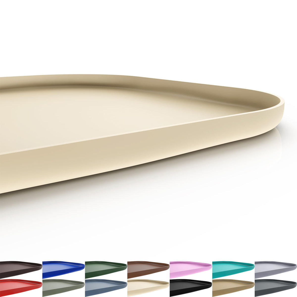 SMILOOL silicone pet feeding mat in white sand keeps bowls neat and contained.