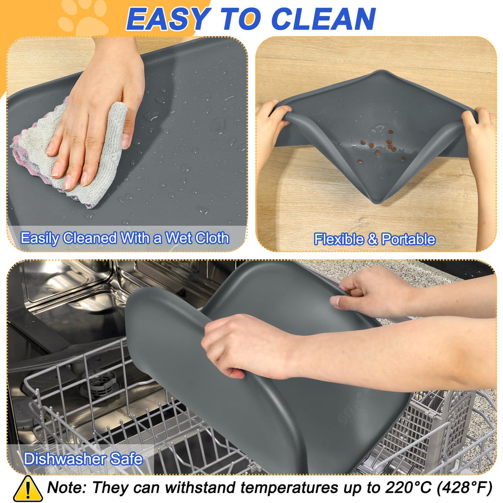 SMILOOL non-slip mat keeps bowls in place during meals for tidy feeding.