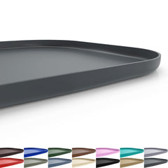 SMILOOL silicone pet feeding mat edge shows raised lip for spill containment during meals.