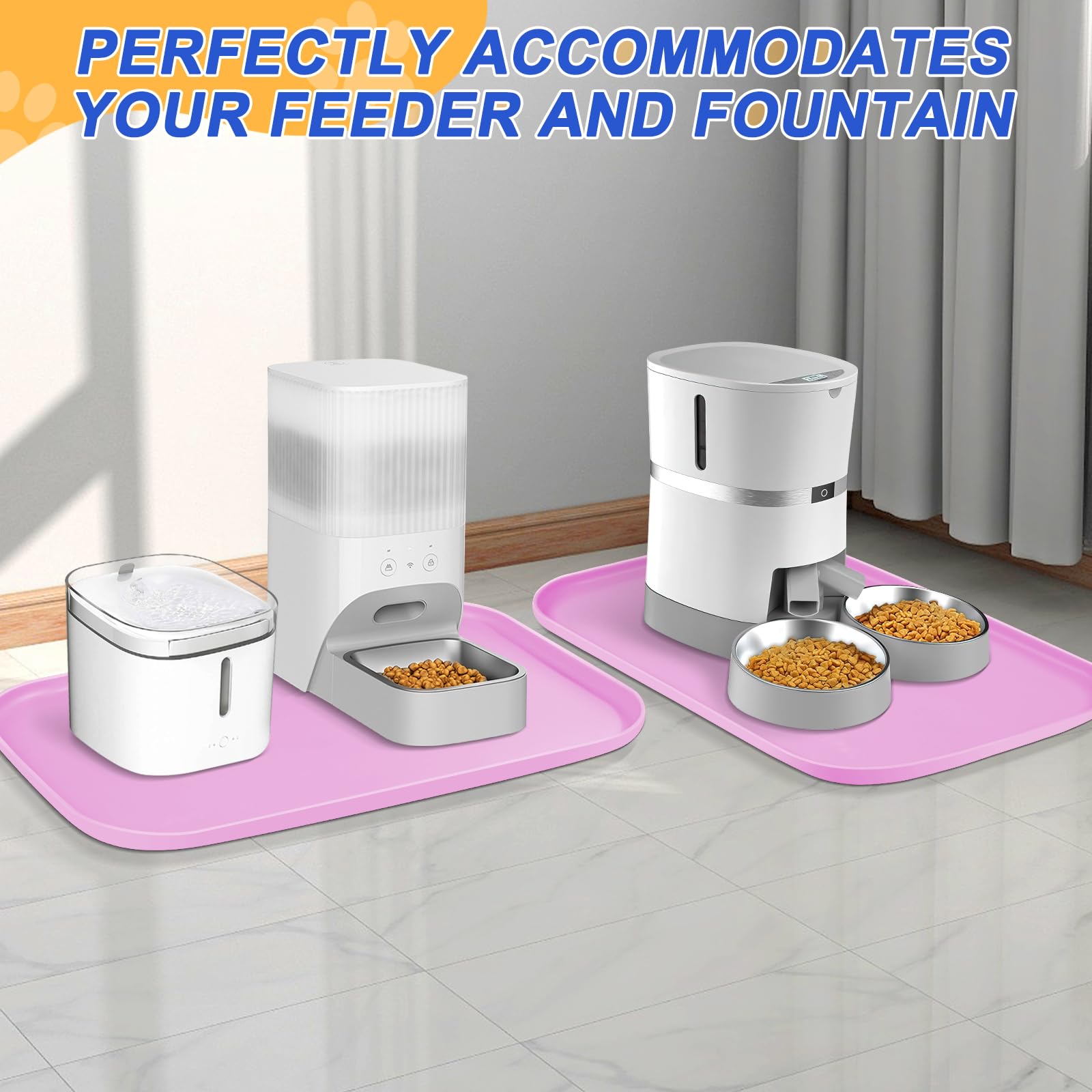 SMILOOL mat in entryway scenario pink acts as shoe mat and spill tray.