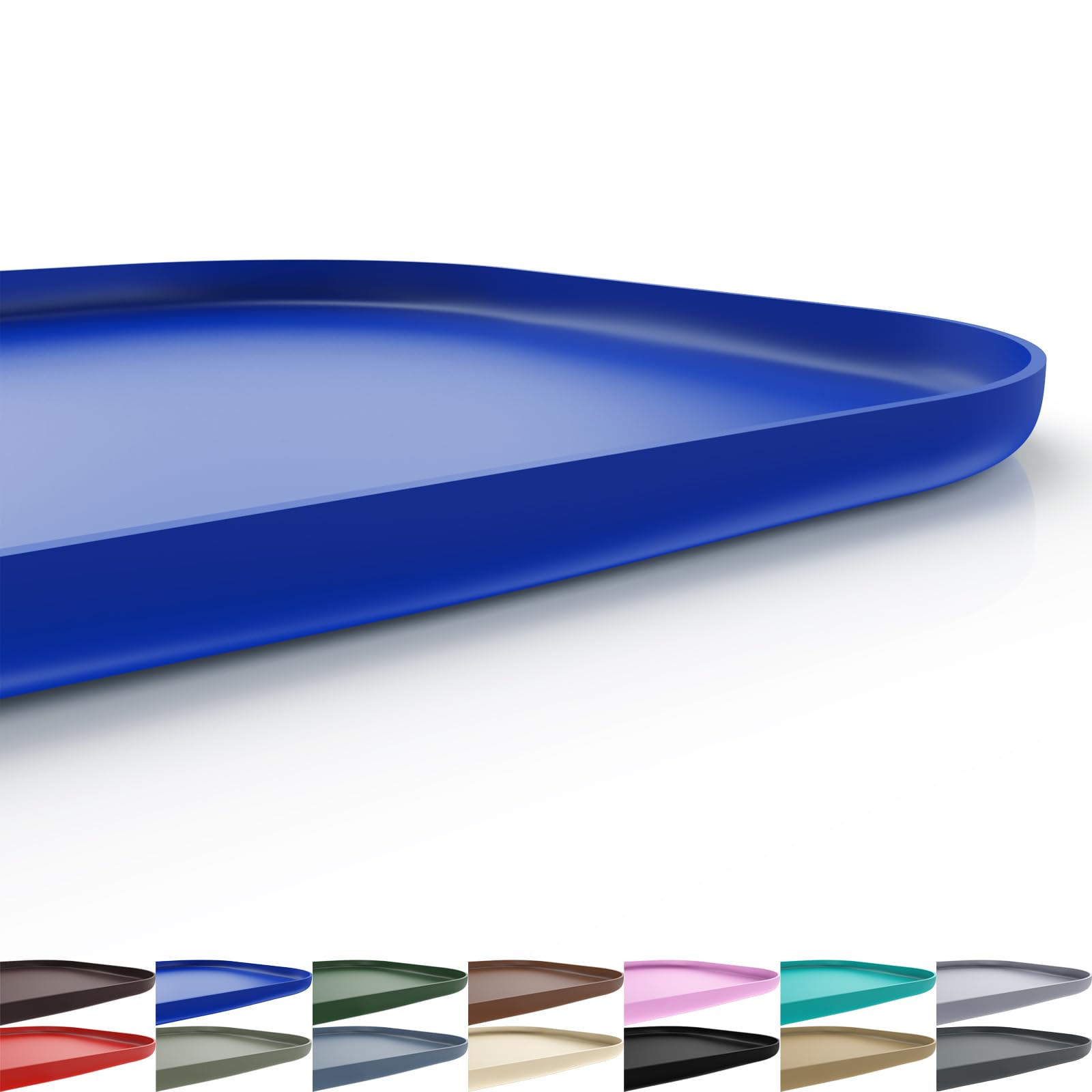 SMILOOL raised-edge silicone pet feeding mat in navy keeps bowls contained.