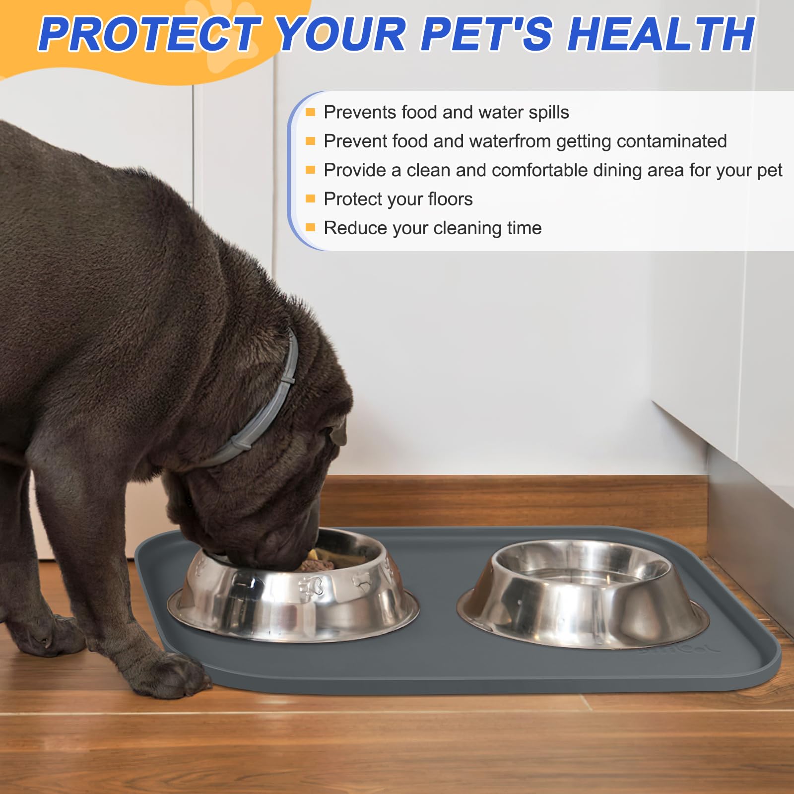 SMILOOL pet mat surface is waterproof and easy to wipe for quick cleanups.