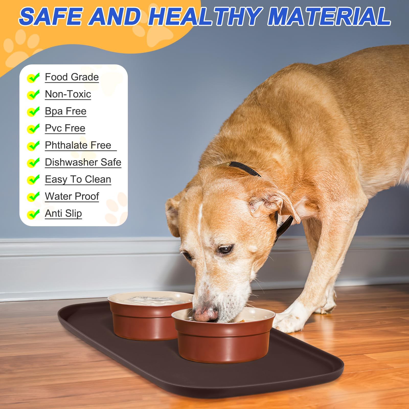 SMILOOL waterproof feeding mat protects floors from water splashes