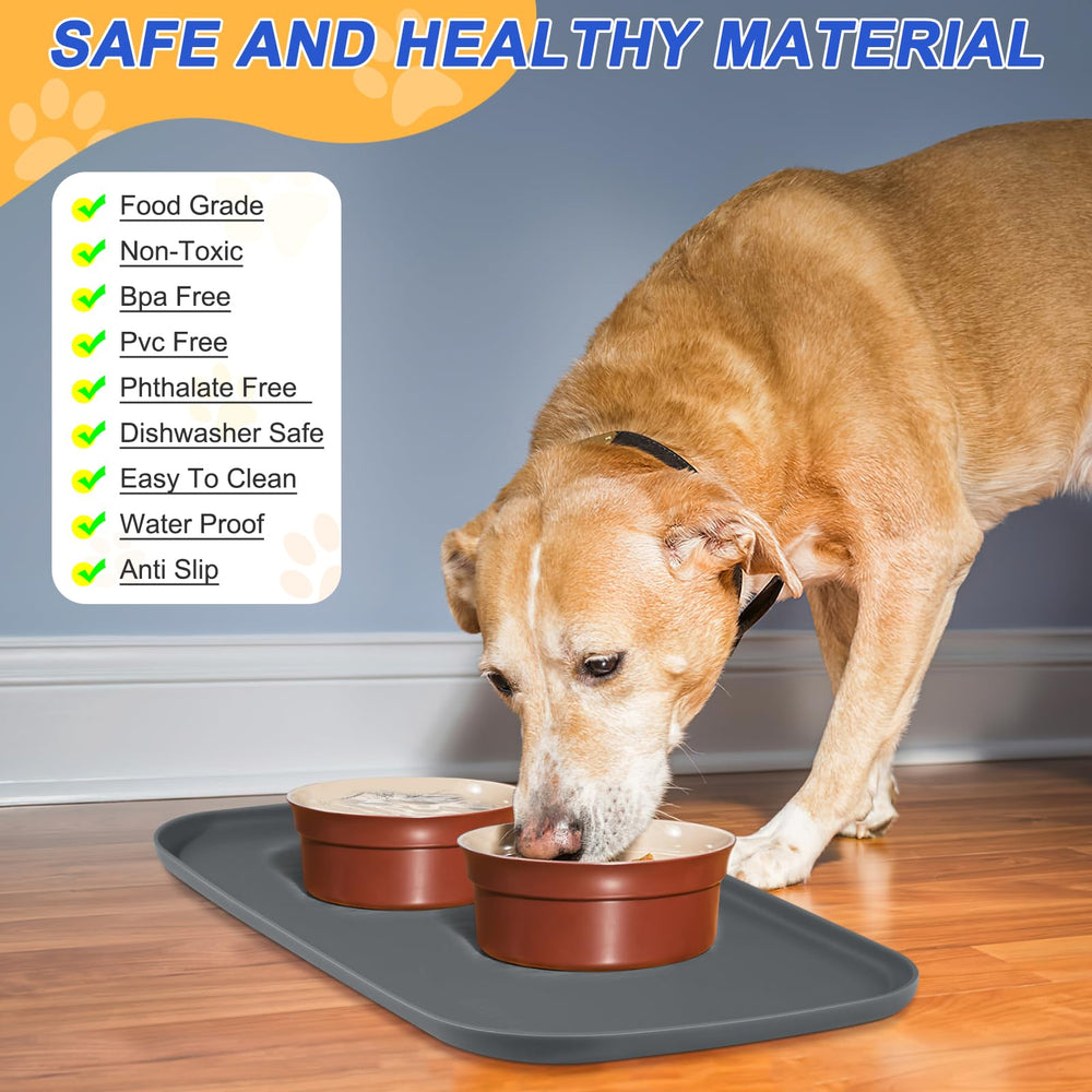 SMILOOL waterproof pet mat protects floors from water splashes after drinking