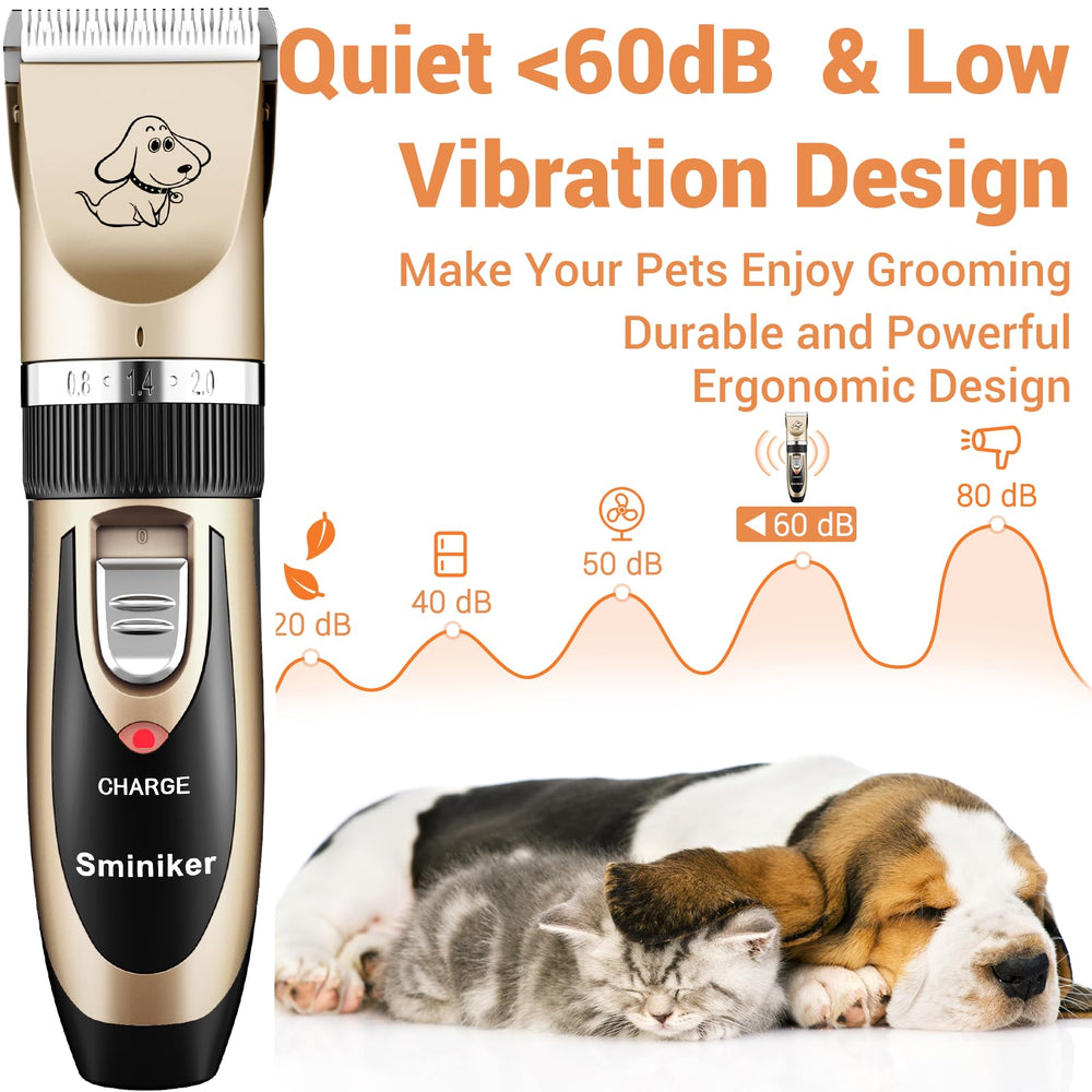 Sminiker Professional clippers with ceramic movable blade for smooth cuts on multiple pets