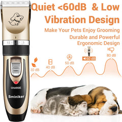 Sminiker Professional clippers with ceramic movable blade for smooth cuts on multiple pets