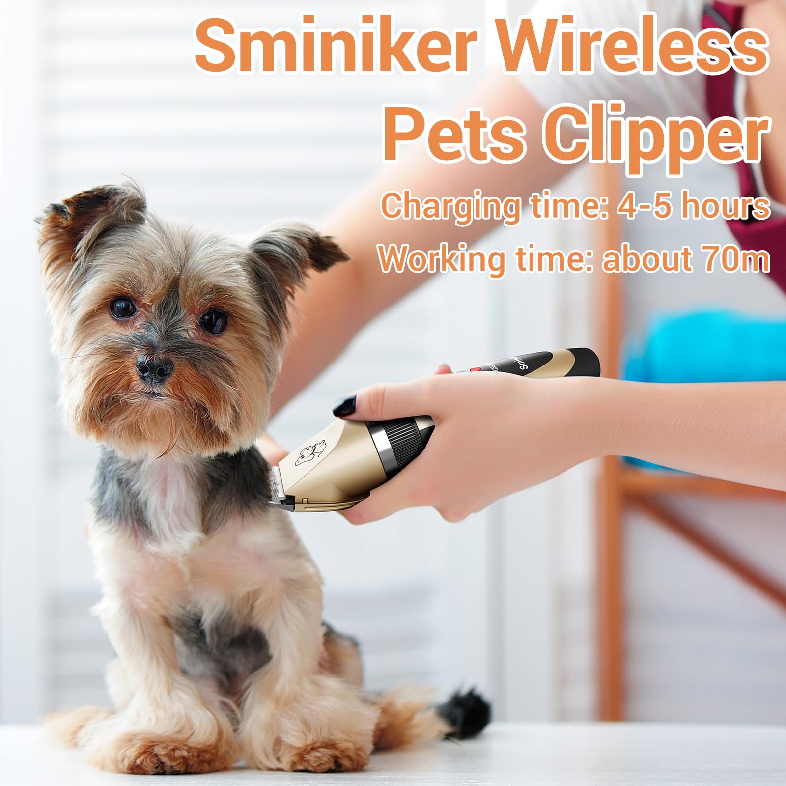 Sminiker Professional cordless clippers feature a quiet motor for calmer grooming