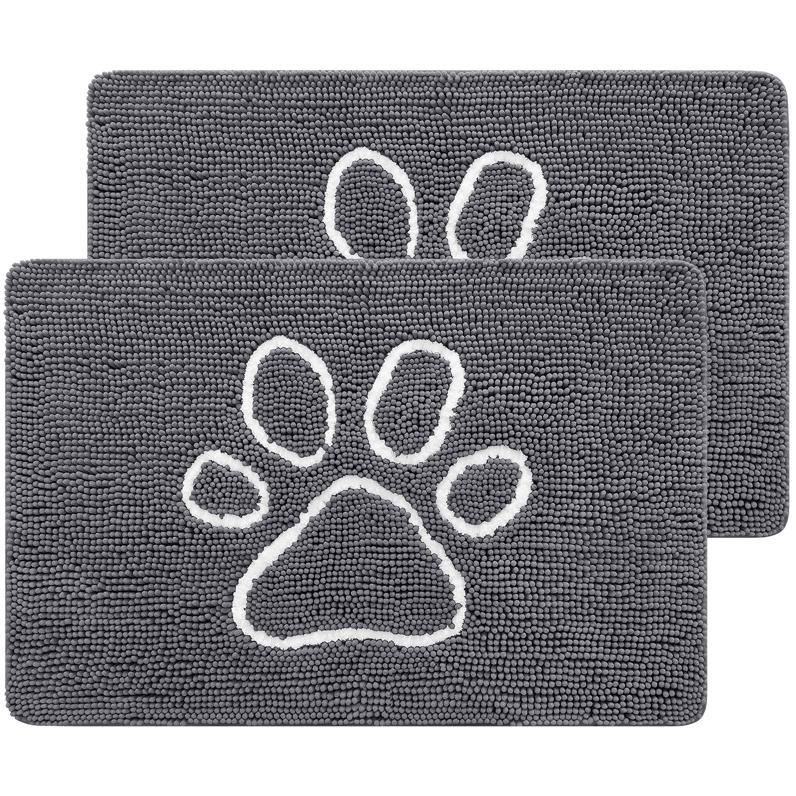 smiry 2-piece dog door mat pair controls mud and dirt at entryways