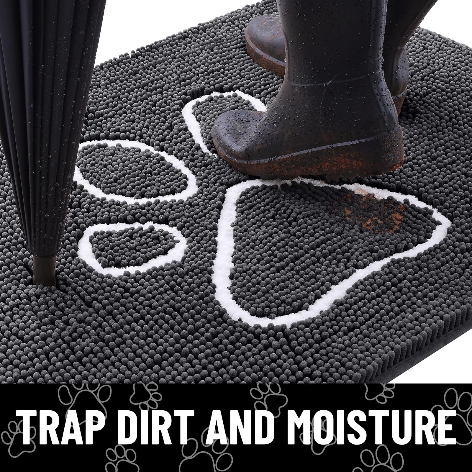 smiry absorbent dirt-trapper mat soaks moisture and debris near doors
