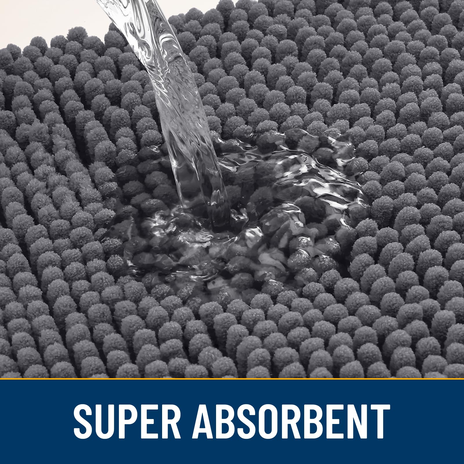 Smiry chenille soft-pile mat feels plush and gentle for pets and feet.