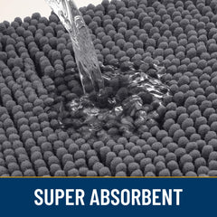 Smiry chenille soft-pile mat feels plush and gentle for pets and feet.