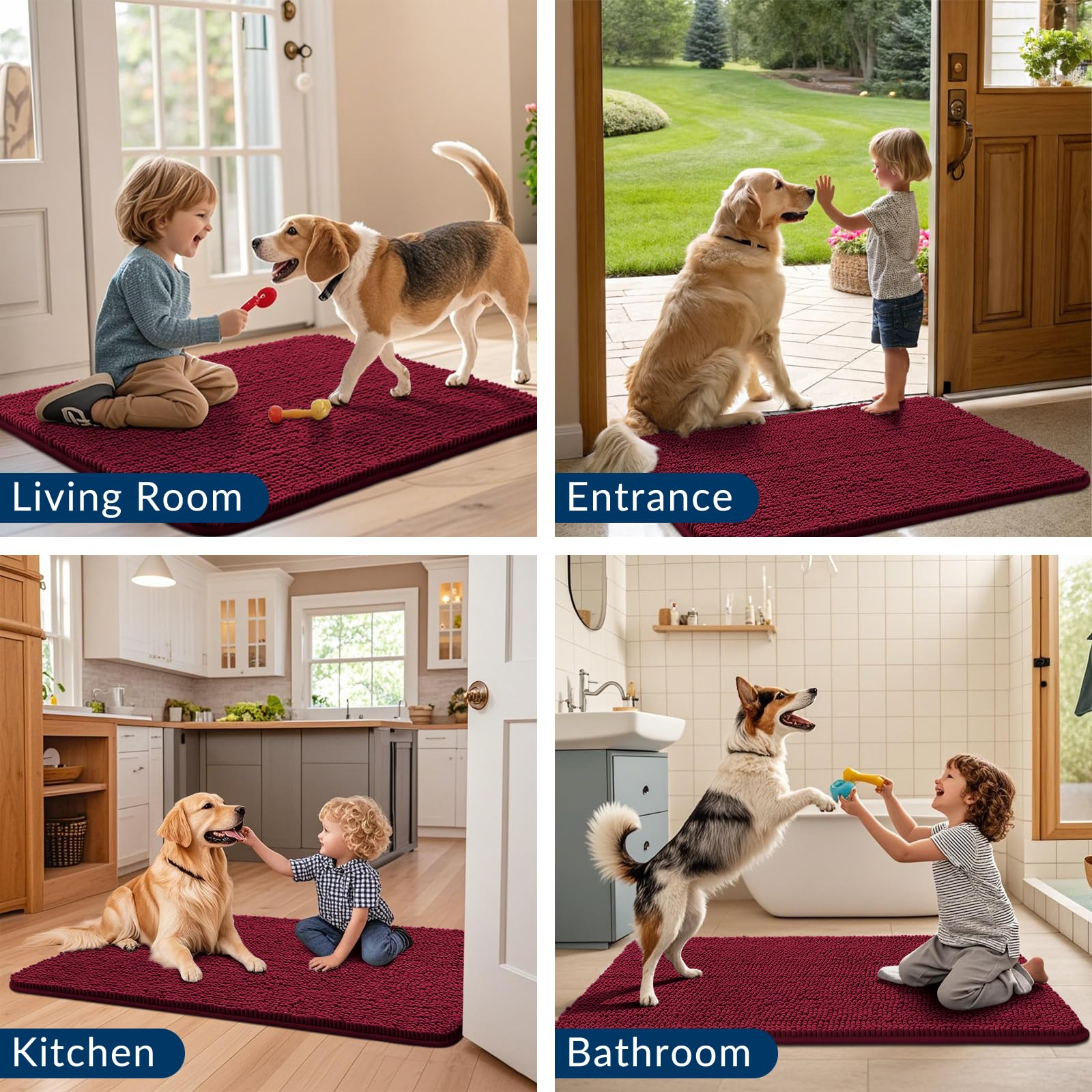 Smiry dog door mat 30x20-dimension fits standard entrances and doorways