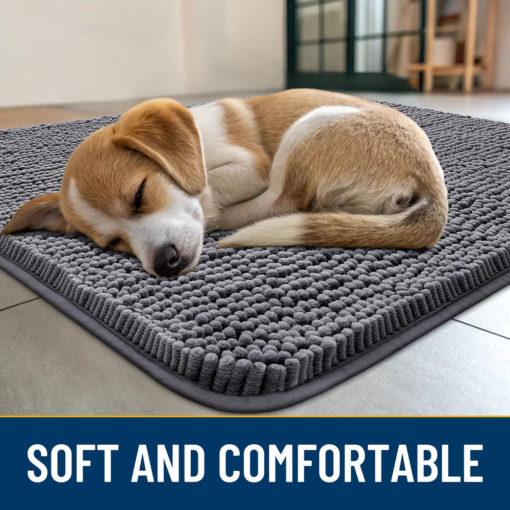 Smiry dog door mat absorbent-dirt-trap highlighting high-density chenille for muddy footwear