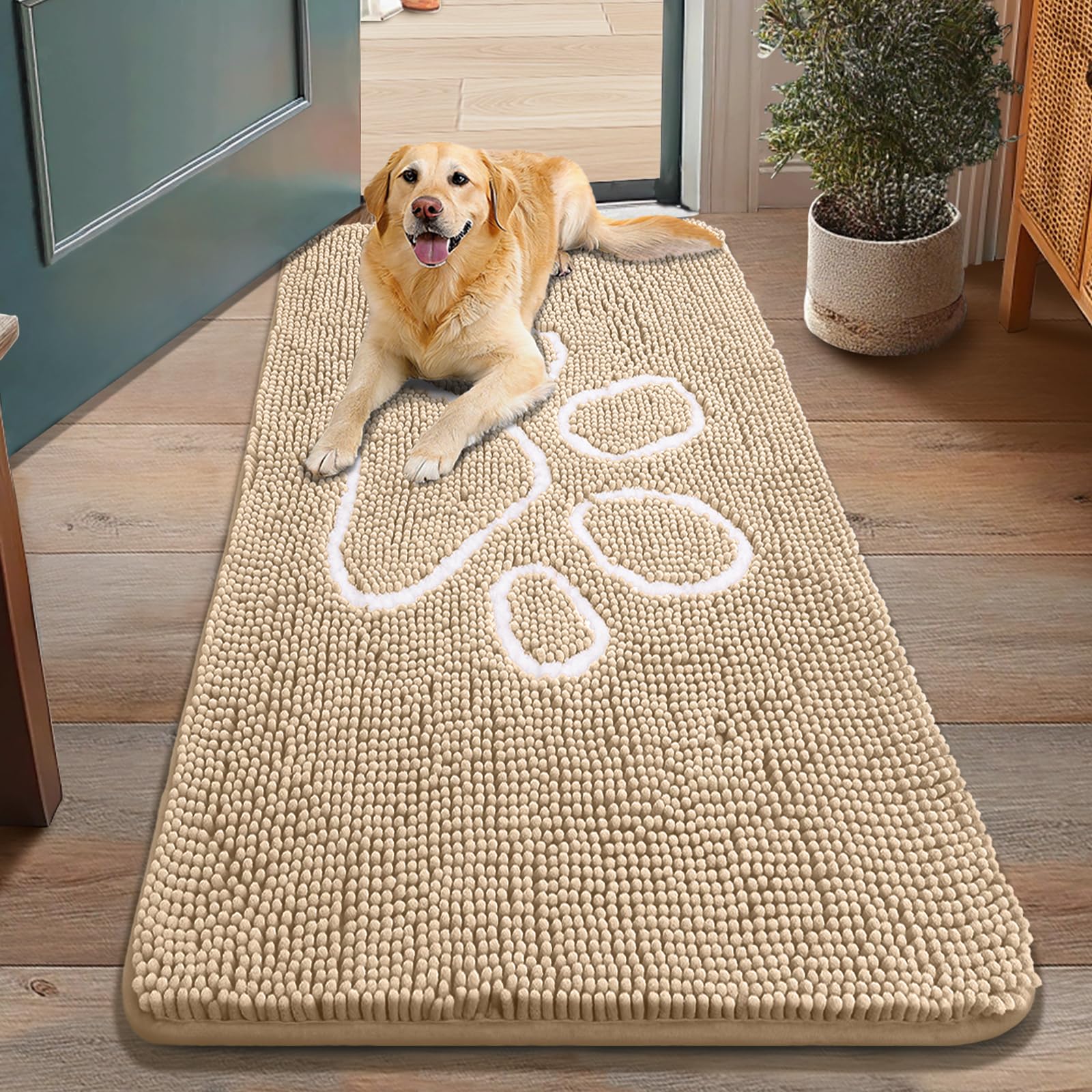 Smiry dog door mat absorbent dirt trapper shows moisture control for entryways.