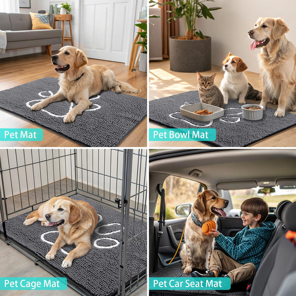 Smiry dog door mat dark-grey-white-contrast adds durable, stylish curb appeal