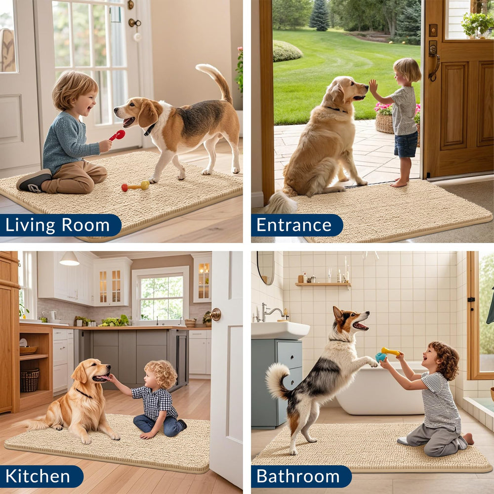 Smiry dog door mat durable material withstands daily use in busy homes.