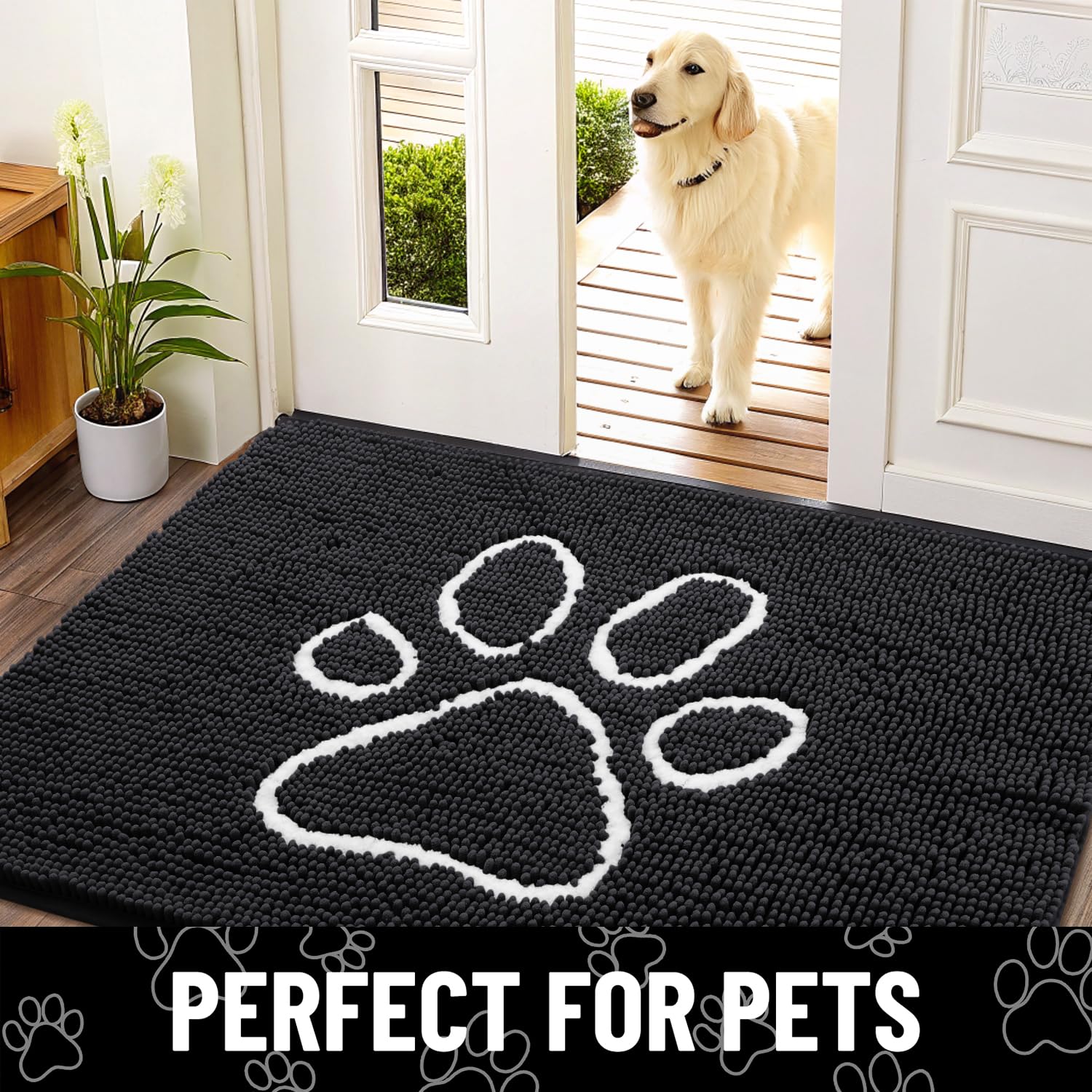 Smiry dog door mat easy-clean-care dries quickly after washing