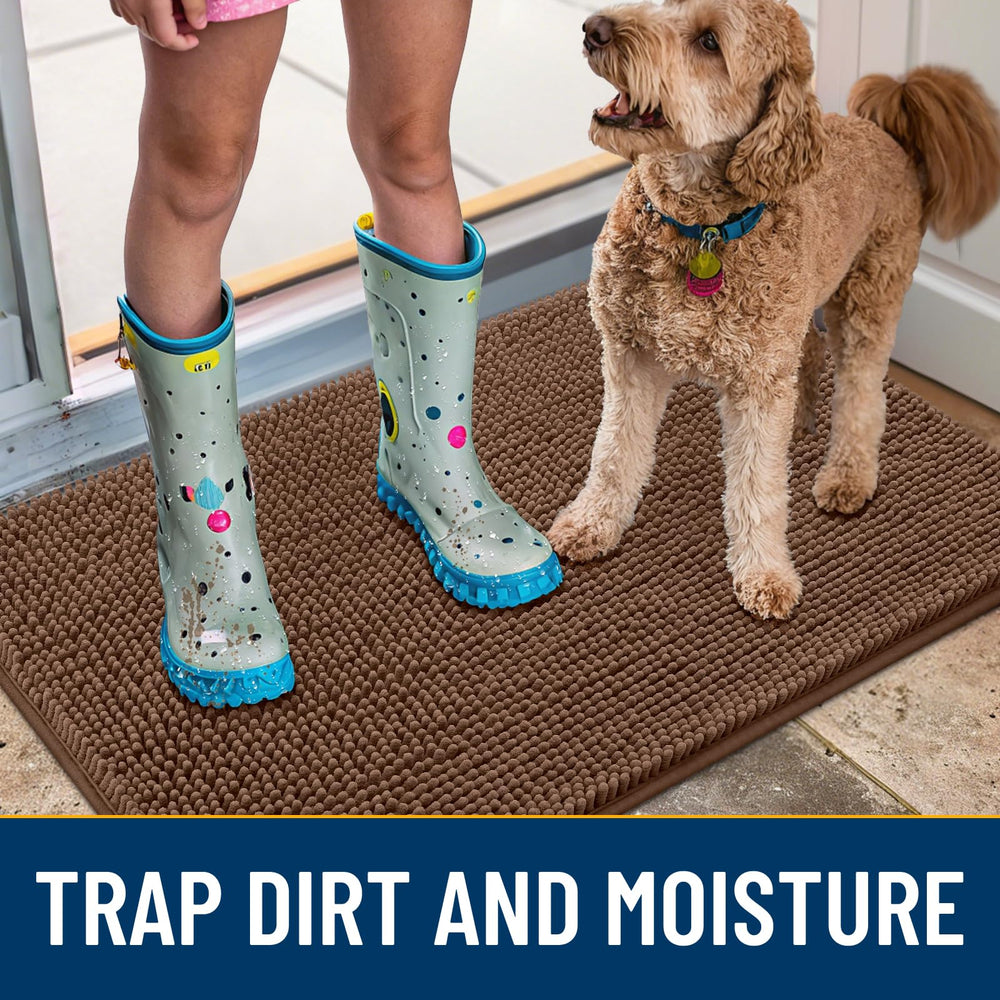 Smiry dog door mat low-profile design fits under doors