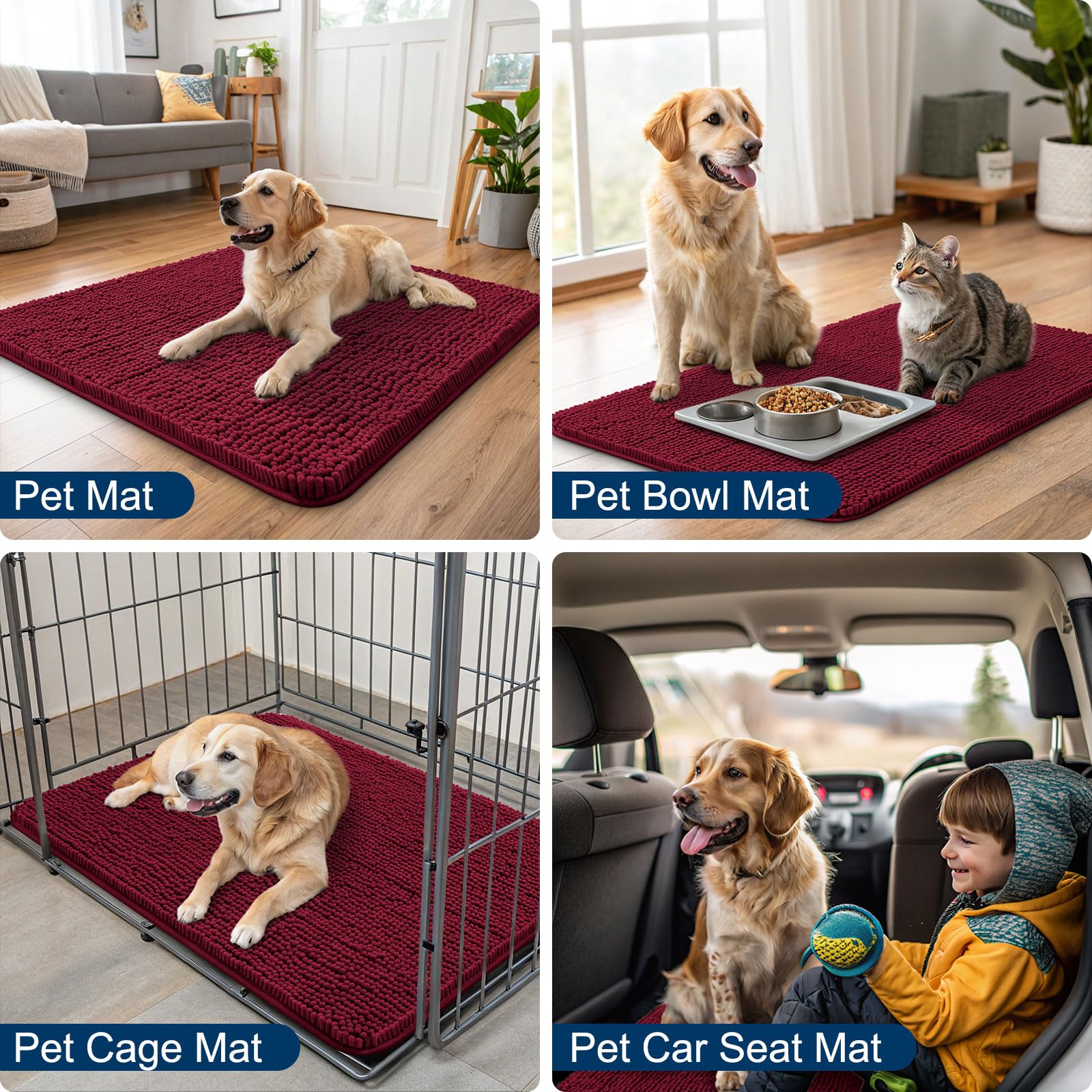 Smiry dog door mat muddy-paws-use traps wet paw prints at the doorway